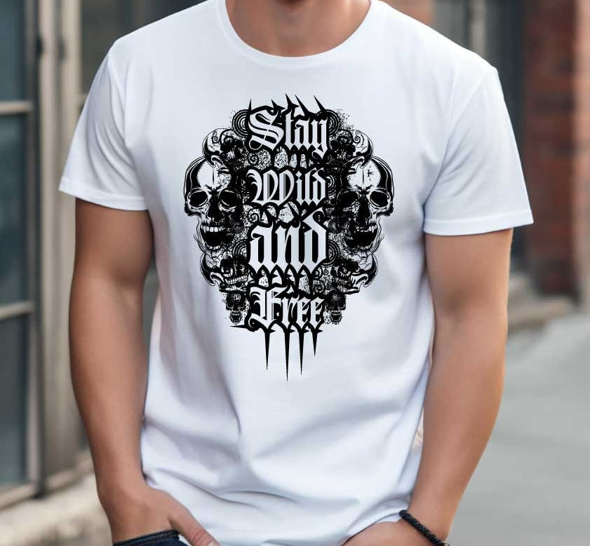 T-Shirt/weiß TOTENKOPF/BLACKSTYLE
